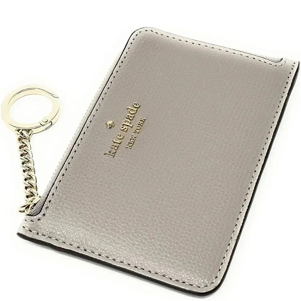 Kate Spade Darcy Medium L-Zip Card Holder Wallet in Warm Taupe WLR00595 NWT